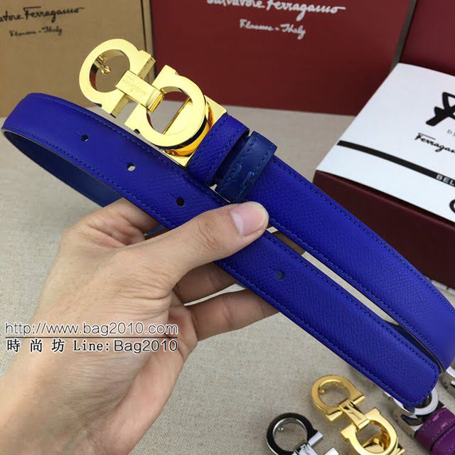菲拉格慕女士皮帶 Ferragamo雙面牛皮經典純銅五金腰帶  jjp2035